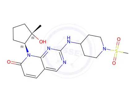Chemical structure of 8-((1S,2S)-2-Hydroxy-2-methylcyclopentyl)-2-((1-(methylsulfonyl)piperidin-4-yl)amino)pyrido[2,3-d]pyrimidin-7(8H)-one