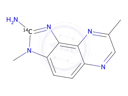 Chemical structure of 2-Amino-3,8-dimethylimidazo[4,5-f]quinoxaline-2-14CDISCONTINUED