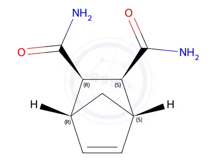 Chemical structure of (1R,2R,3S,4S)-bicyclo[2.2.1]hept-5-ene-2,3-dicarboxamide