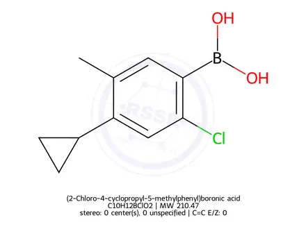 Chemical structure of (2-Chloro-4-cyclopropyl-5-methylphenyl)boronic acid