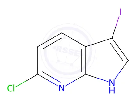 Chemical structure of 6-Chloro-3-iodo-1H-pyrrolo[2,3-b]pyridine