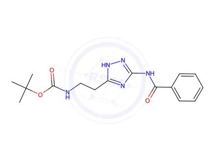 Chemical structure of tert-Butyl {2-[3-(benzoylamino)-1H-1,2,4-triazol-5-yl]ethyl}carbamate