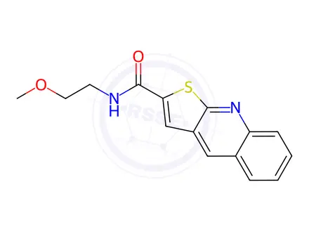 Chemical structure of N-(2-methoxyethyl)thieno[2,3-b]quinoline-2-carboxamide