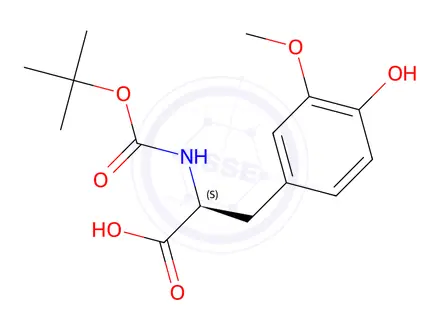 Chemical structure of Boc-3-methoxy-L-tyrosine