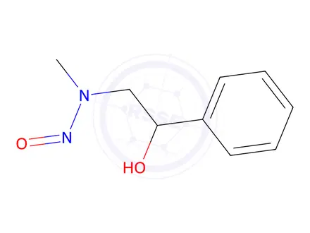 Chemical structure of (+)-alpha-[(Methylnitrosoamino)methyl] benzenemethanol
