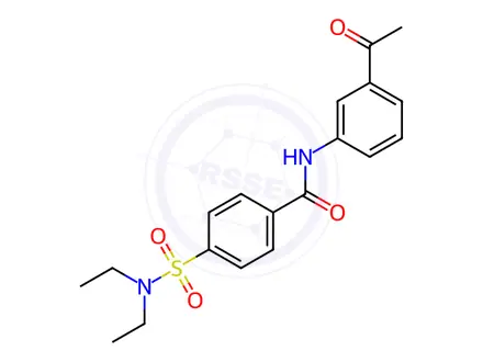 Chemical structure of N-(3-Acetylphenyl)-4-(N,N-diethylsulfamoyl)benzamide