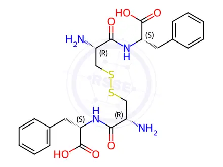 Chemical structure of (2S,2'S)-2,2'-(((2R,2'R)-3,3'-Disulfanediylbis(2-aminopropanoyl))bis(azanediyl))bis(3-phenylpropanoic Acid)