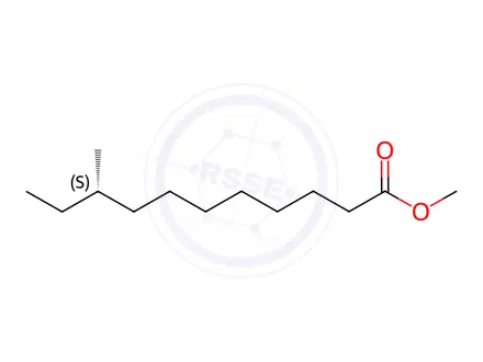 Chemical structure of Undecanoic acid, 9-methyl-, methyl ester