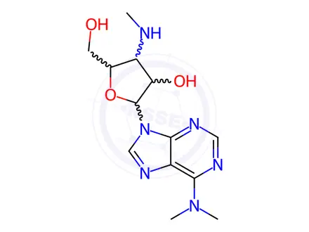 Chemical structure of 3'-Deoxy-N,N-dimethyl-3'-(methylamino)adenosine