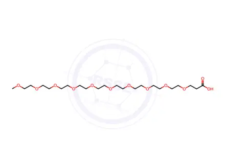 Chemical structure of m-PEG10-acid