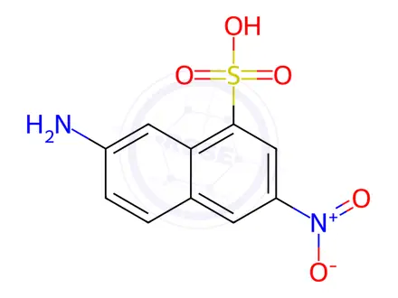 Chemical structure of 7-Amino-3-nitro-1-naphthalenesulfonic acid