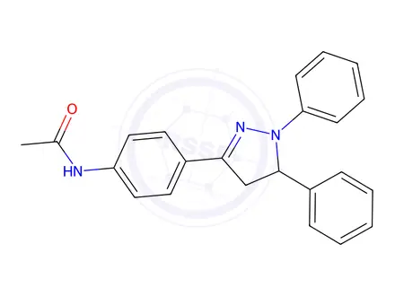 Chemical structure of N-(4-(1,5-Diphenyl-4,5-dihydro-1H-pyrazol-3-yl)phenyl)acetamide