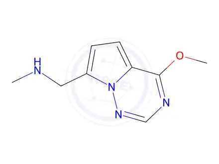 Chemical structure of ({4-methoxypyrrolo[2,1-f][1,2,4]triazin-7-yl}methyl)(methyl)amine
