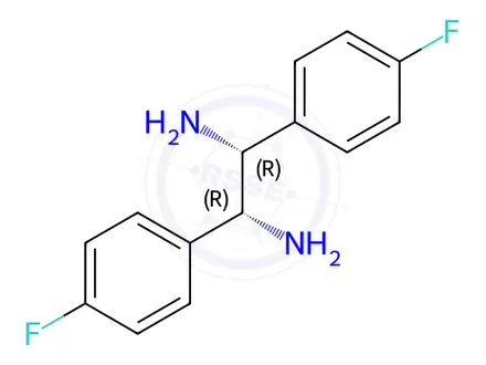 Chemical structure of (1R,2R)-1,2-Bis(4-fluorophenyl)ethane-1,2-diamine dihydrochloride