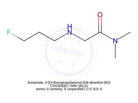 Chemical structure of Acetamide, 2-[(3-fluoropropyl)amino]-N,N-dimethyl-(9CI)