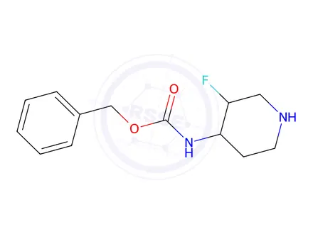 Chemical structure of (3S,4R)-4-(Cbz-amino)-3-fluoropiperidine