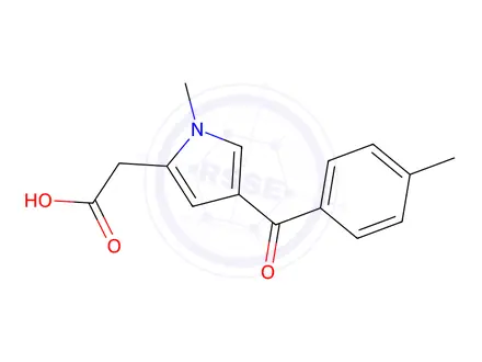 Chemical structure of 2-(1-Methyl-4-(4-methylbenzoyl)-1H-pyrrol-2-yl)acetic Acid