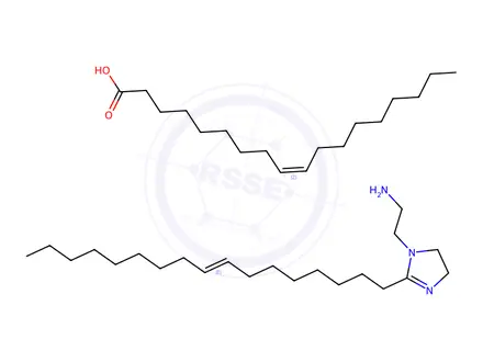Chemical structure of oleic acid, compound with 2-(heptadec-8-enyl)-4,5-dihydro-1H-imidazole-1-ethylamine (1:1)