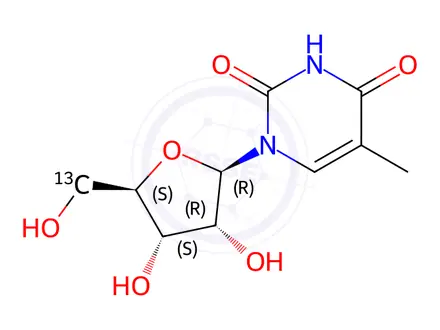 Chemical structure of [5'-13C]ribothymidine