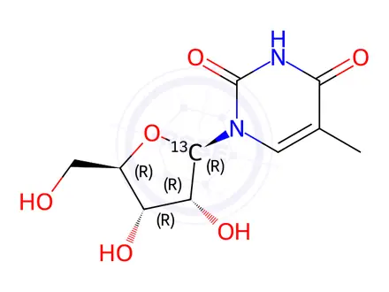 Chemical structure of [1'-13C]ribothymidine