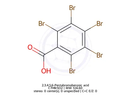 Chemical structure of 2,3,4,5,6-Pentabromobenzoic acid
