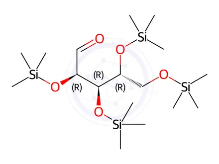 Chemical structure of 2-O,3-O,4-O,5-O-Tetrakis(trimethylsilyl)-D-ribose