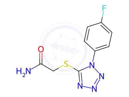 Chemical structure of 2-((1-(4-fluorophenyl)-1H-tetrazol-5-yl)thio)acetamide