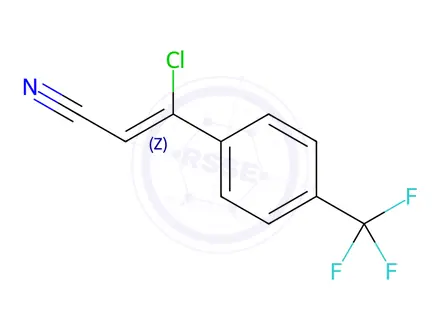 Chemical structure of (Z)-3-Chloro-3-[4-(trifluoromethyl)phenyl]acrylonitrile