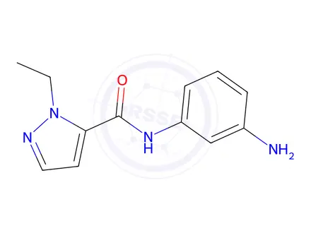 Chemical structure of N-(3-Aminophenyl)-1-ethyl-1H-pyrazole-5-carboxamide Hydrochloride