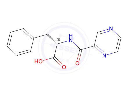 Chemical structure of N-Pyrazinylcarbonyl-L-phenylalanine