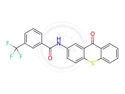 Chemical structure of N-(9-Oxo-9H-thioxanthen-2-yl)-3-(trifluoromethyl)benzamide