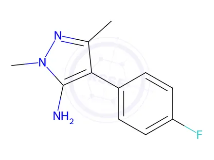 Chemical structure of 4-(4-Fluorophenyl)-1,3-dimethyl-1h-pyrazol-5-amine