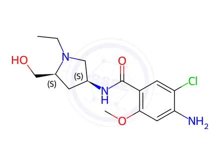 Chemical structure of 4-amino-5-chloro-N-((3S,5S)-1-ethyl-5-(hydroxymethyl)pyrrolidin-3-yl)-2-methoxybenzamide