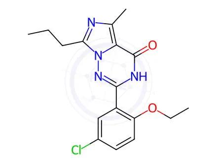 Chemical structure of 2-(5-Chloro-2-ethoxyphenyl)-5-methyl-7-propylimidazo[5,1-f][1,2,4]triazin-4(1H)-one