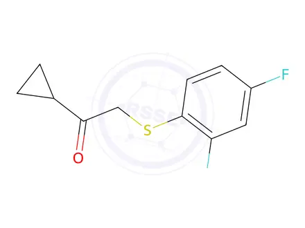 Chemical structure of 1-Cyclopropyl-2-((2,4-difluorophenyl)thio)ethan-1-one