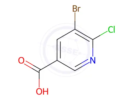Chemical structure of 5-Bromo-6-chloronicotinic Acid