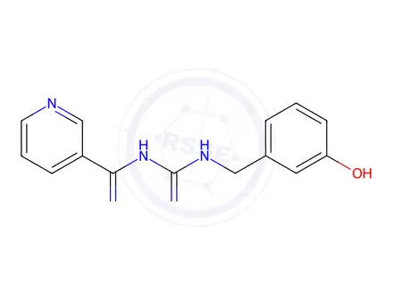 Chemical structure of N-(N-(3-hydroxybenzyl)carbamimidoyl)nicotinimidamide