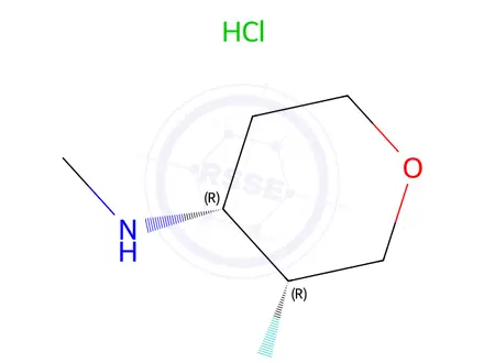 Chemical structure of (3R,4R)-3-fluoro-N-methyltetrahydro-2H-pyran-4-amine hydrochloride