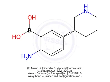 Chemical structure of (2-Amino-5-(piperidin-3-yl)phenyl)boronic acid