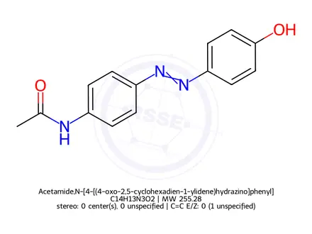 Chemical structure of Acetamide,N-[4-[(4-oxo-2,5-cyclohexadien-1-ylidene)hydrazino]phenyl]-