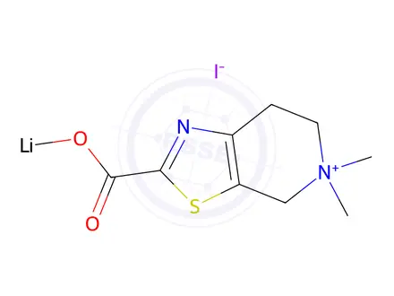 Chemical structure of 2-[(Lithiooxy)carbonyl]-5,5-dimethyl-4H,5H,6H,7H-[1,3]thiazolo[5,4-c]pyridine-5-ium iodide