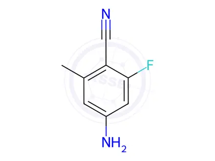 Chemical structure of Benzonitrile, 4-amino-2-fluoro-6-methyl-