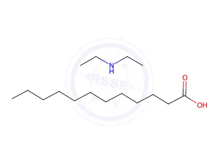 Chemical structure of lauric acid, compound with diethylamine (1:1)