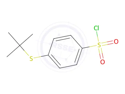 Chemical structure of 4-(tert-butylsulfanyl)benzene-1-sulfonyl chloride