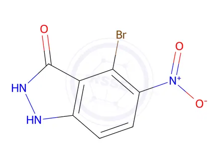 Chemical structure of 4-BROMO-3-HYDROXY-5-NITRO (1H)INDAZOLE