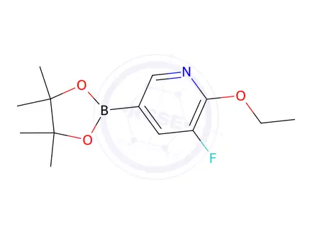 Chemical structure of 2-Ethoxy-3-fluoro-5-(4,4,5,5-tetramethyl-1,3,2-dioxaborolan-2-yl)pyridine
