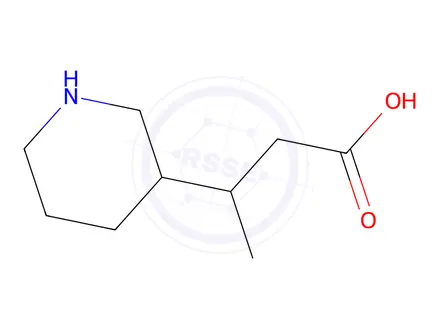 Chemical structure of 3-(piperidin-3-yl)butanoic acid