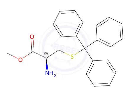 Chemical structure of Methyl (2S)-2-amino-3-[(triphenylmethyl)sulfanyl]propanoate