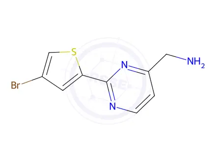Chemical structure of 1-[2-(4-Bromothiophen-2-yl)pyrimidin-4-yl]methanamine