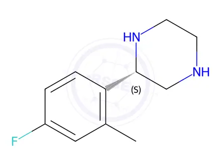 Chemical structure of (S)-2-(4-Fluoro-2-methylphenyl)-piperazine dihydrochloride